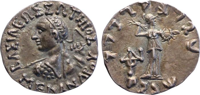 Bactrian and Indo-Greek Coinage Menander I 15.1, bm