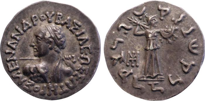 Bactrian and Indo-Greek Coinage Menander I 4.4, bm