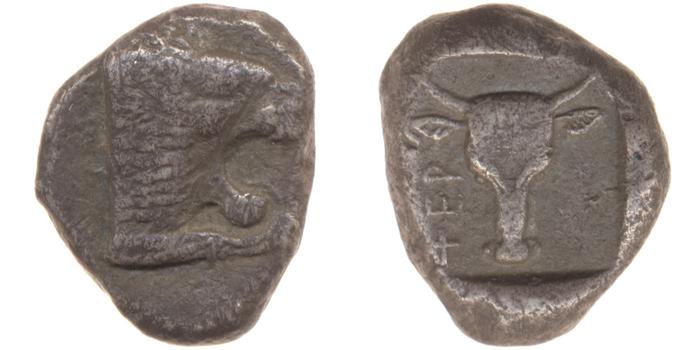 реверс Chersonesus, Caria Cahn 1970 Series C.17-20
