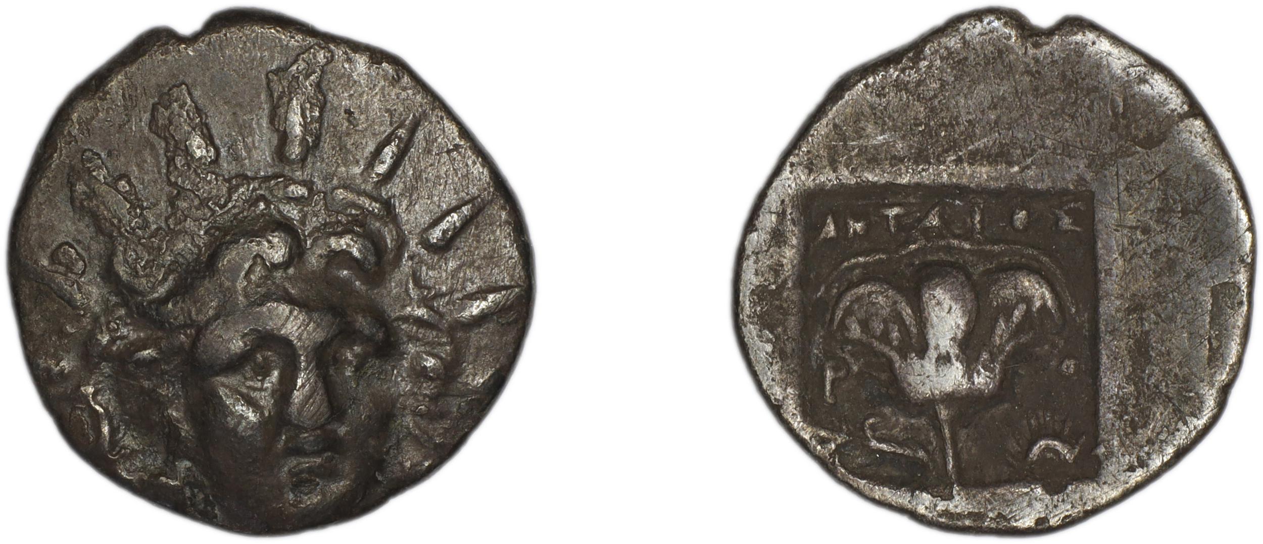 Rhodes Jenkins 1989 Group D hemidrachms, аверс, bm