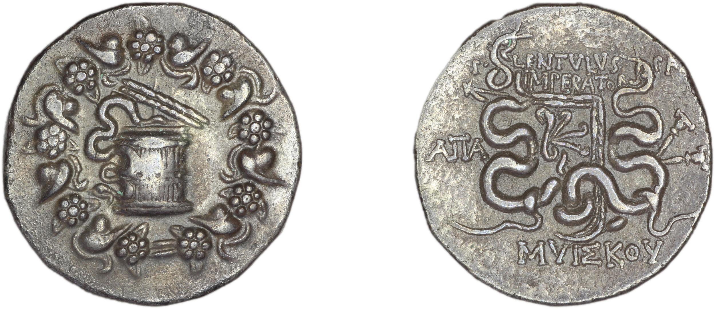 аверс P. Lentulus P.f., governor of Cilicia Apamea in Phrygia Metcalf 2017 VI