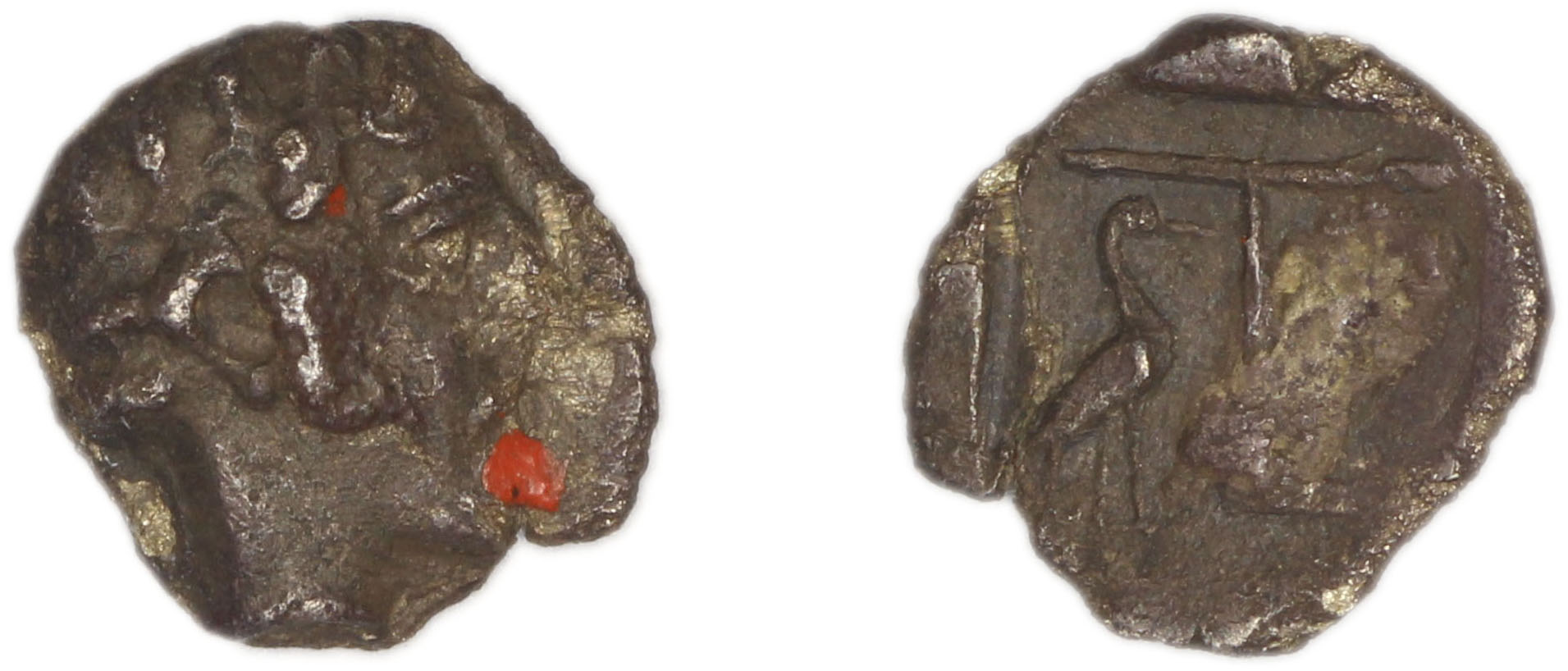Colophon Milne 1941 Period II, quarter-obols, аверс, bm