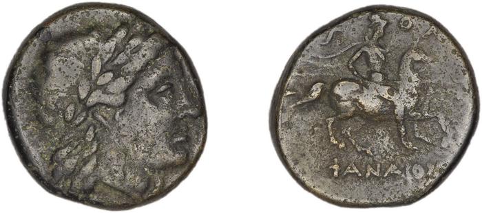 Colophon Kinns 1980 Period II, AE 14, реверс, bm