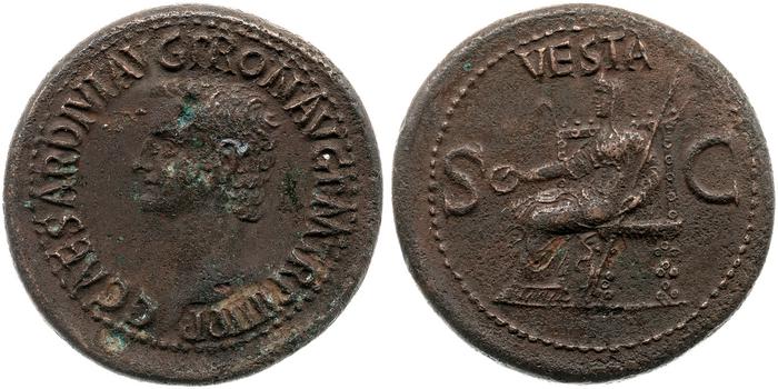 RIC I (second edition) Gaius/Caligula 54, реверс, bm