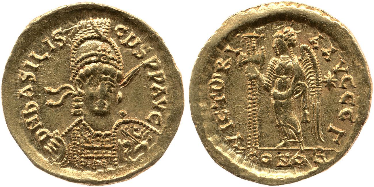 RIC X Basiliscus 1003, аверс, bm