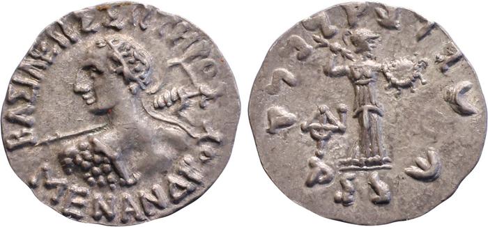 Bactrian and Indo-Greek Coinage Menander I 15.1, bm