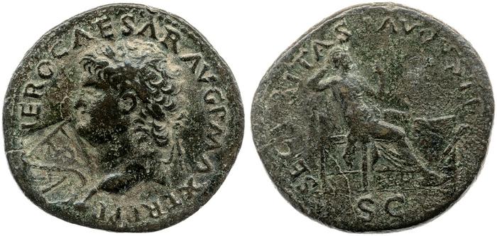 RIC I (second edition) Nero 597, реверс, bm