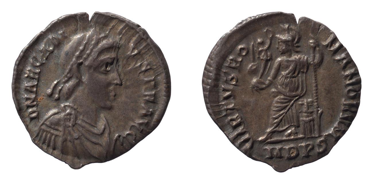 RIC IX Mediolanum 32B, аверс, bm
