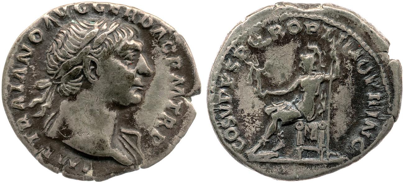 RIC II Trajan 116, obverse, bm