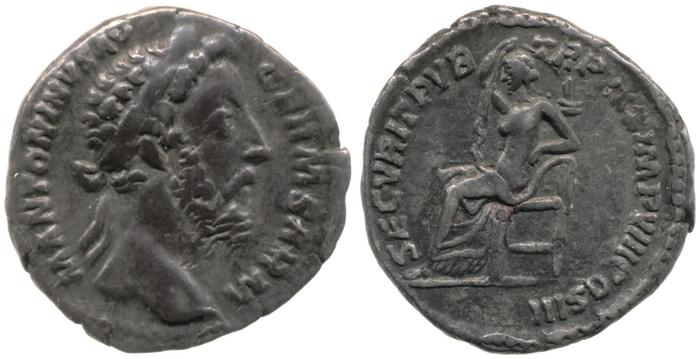 RIC III Marcus Aurelius 348, реверс, bm