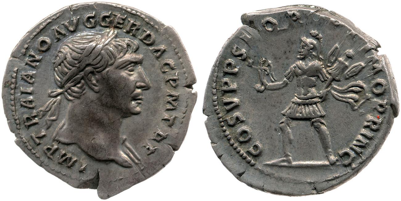 RIC II Trajan 114, obverse, bm