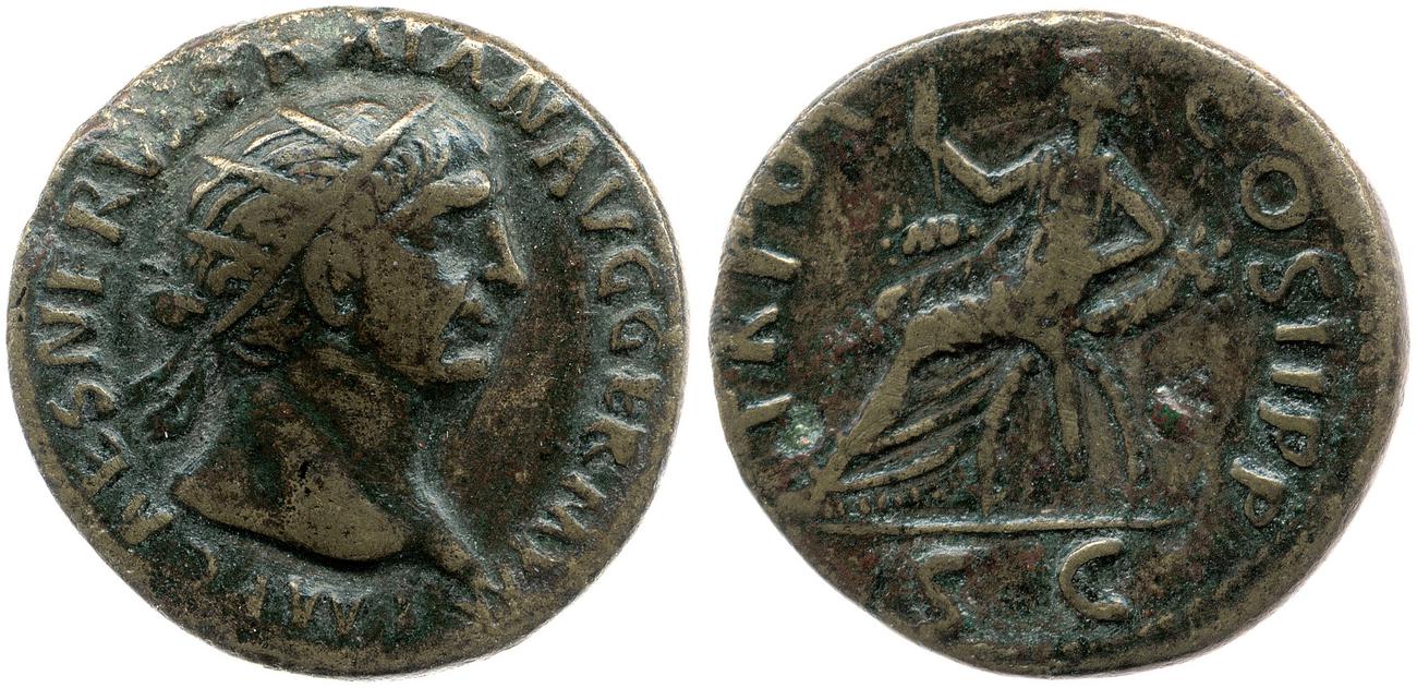 RIC II Trajan 398, аверс, bm