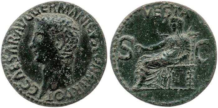 RIC I (second edition) Gaius/Caligula 38, реверс, bm