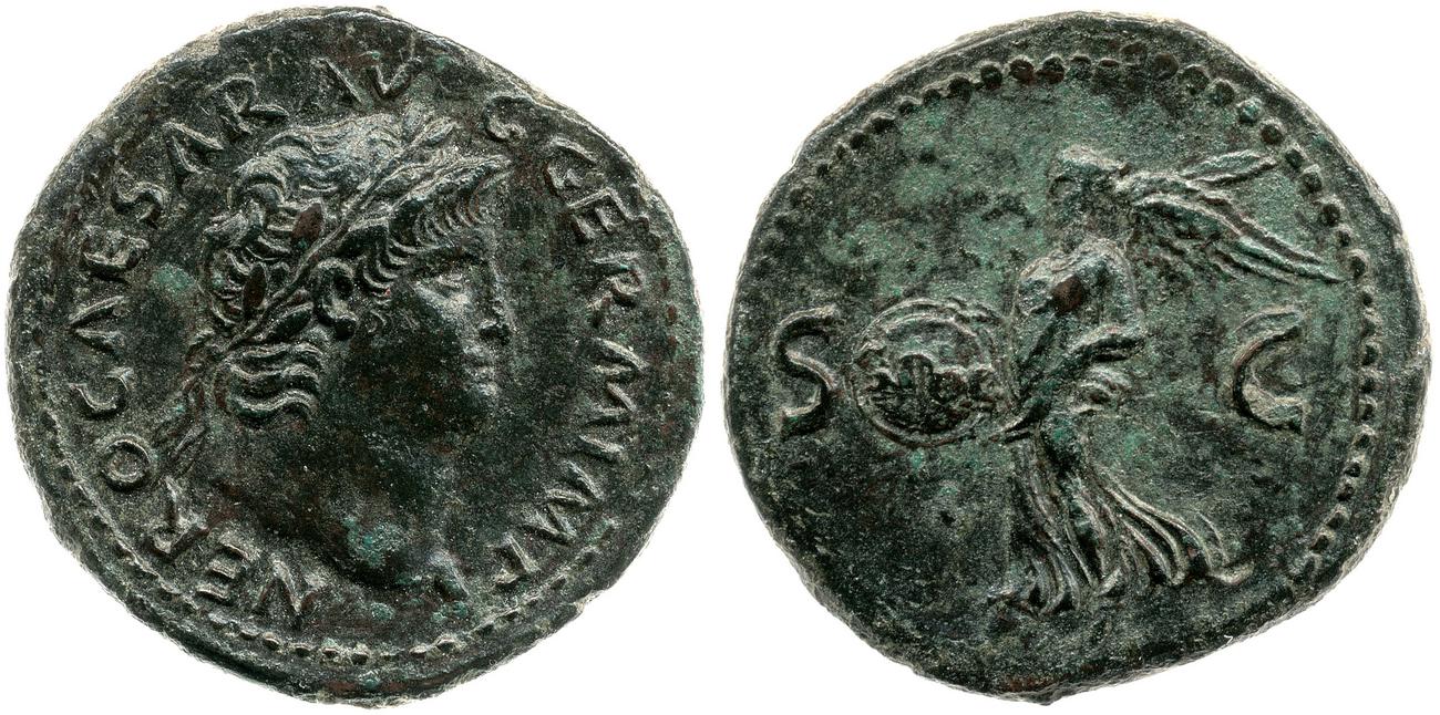 RIC I (second edition) Nero 312, аверс, bm