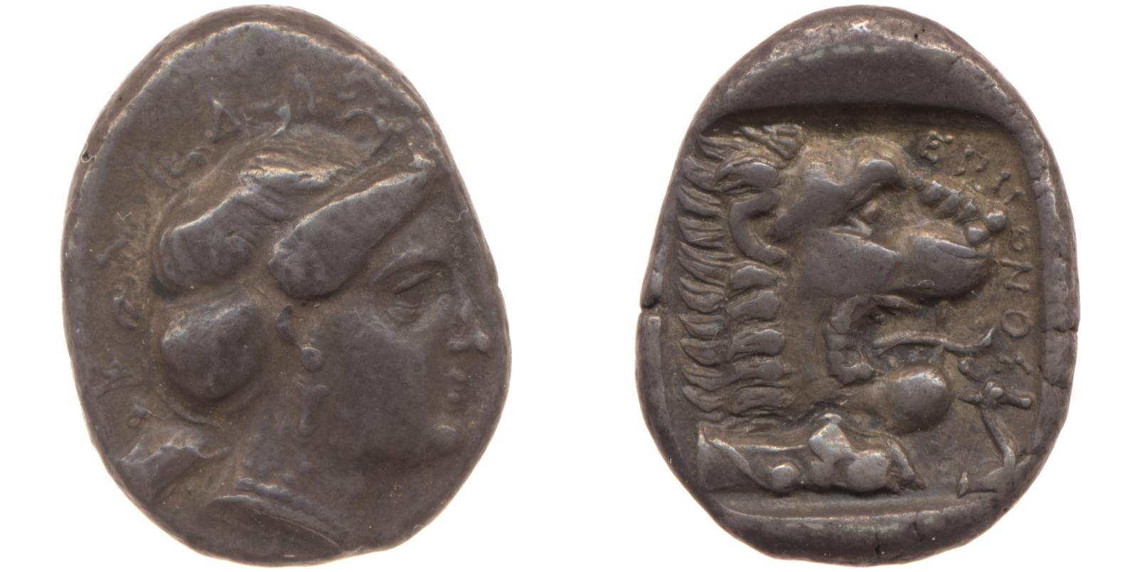 Cnidus Ashton 1999 Series A didrachms, аверс, bm