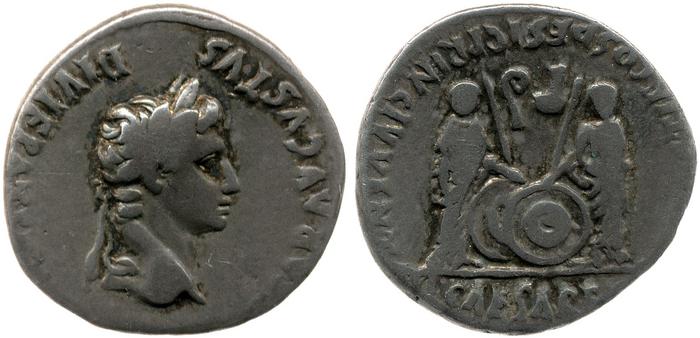 RIC I (second edition) Augustus 210, реверс, bm