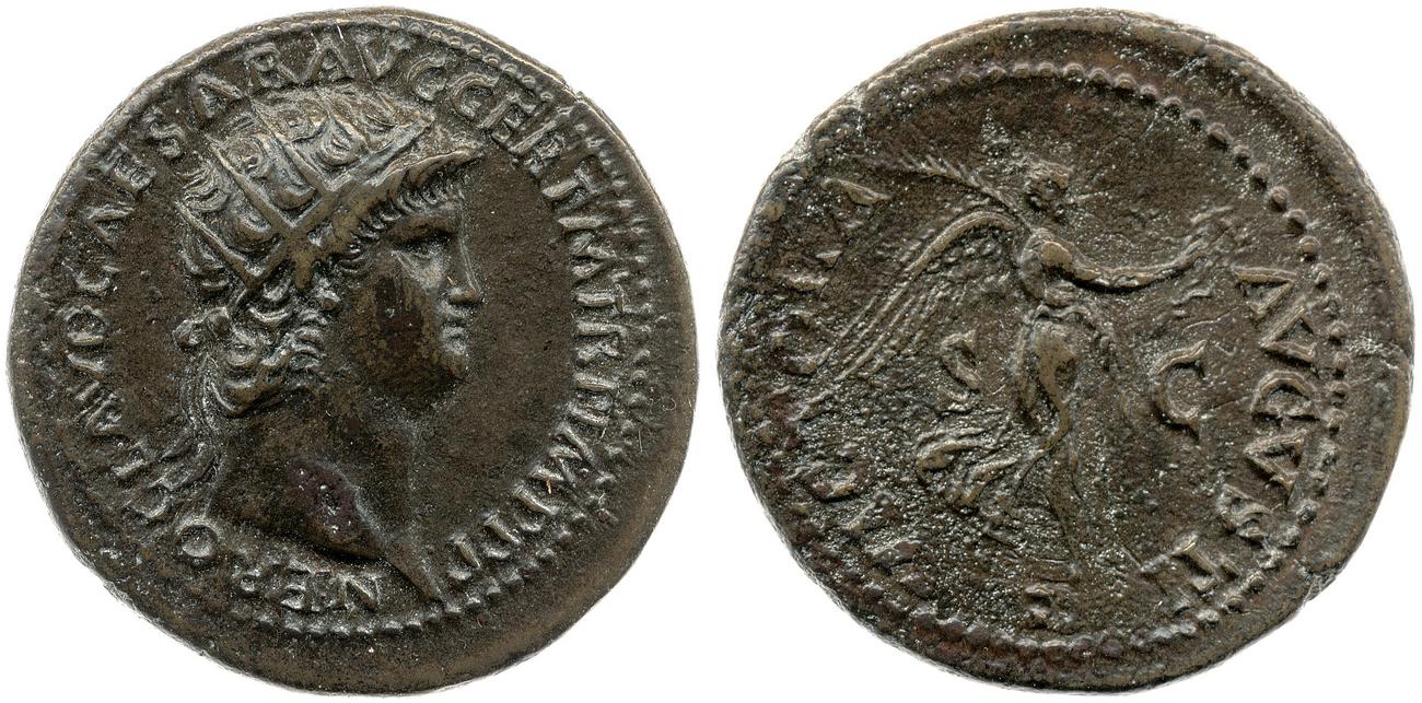 RIC I (second edition) Nero 202, аверс, bm