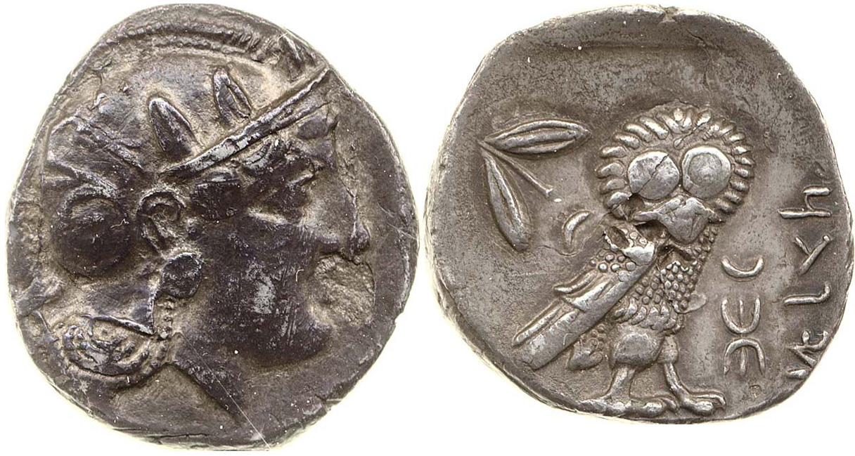 Sabaces Egypt van Alfen 2002 V "Sabakes", Athenian imitations, аверс, bm