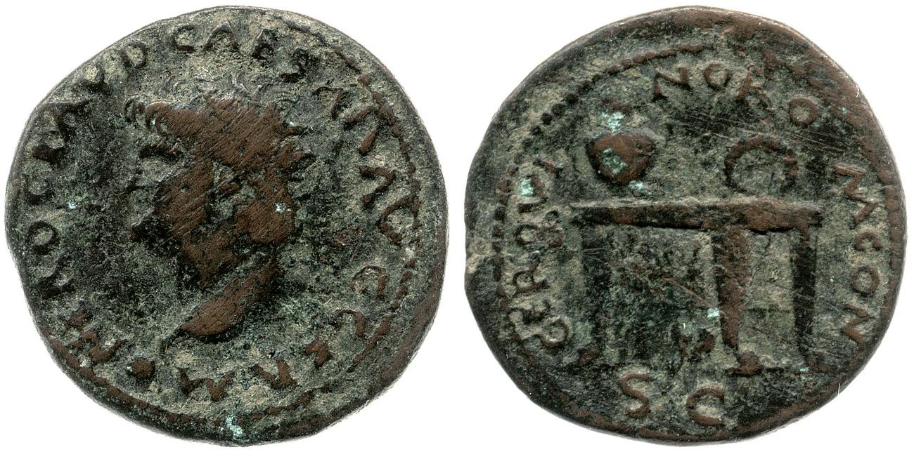 RIC I (second edition) Nero 487, аверс, bm