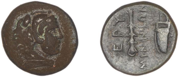 реверс Erythrae Kinns 1980 Period II.3, AE 5