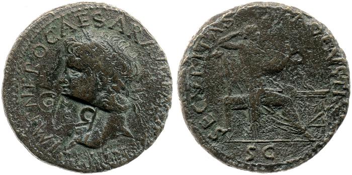 RIC I (second edition) Nero 597, реверс, bm