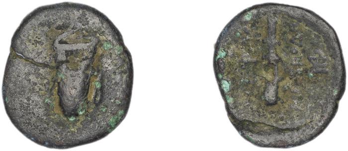 Erythrae Kinns 1980 Period III.1, AE 6, реверс, bm