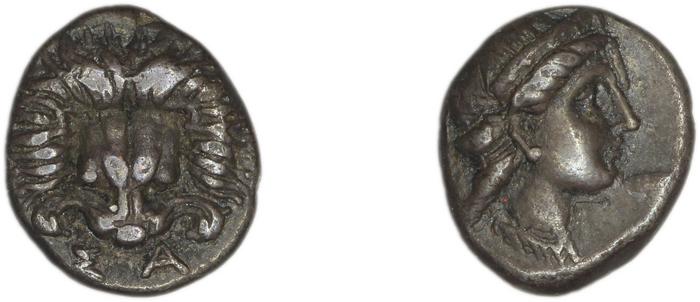 reverse Samos Barron 1966 Class X trihemiobols