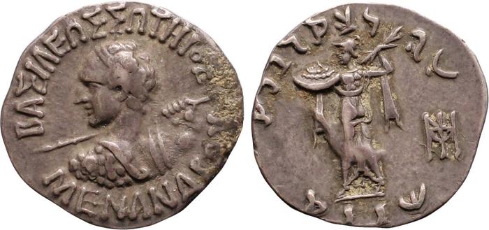 Bactrian and Indo-Greek Coinage Menander I 17.3, bm