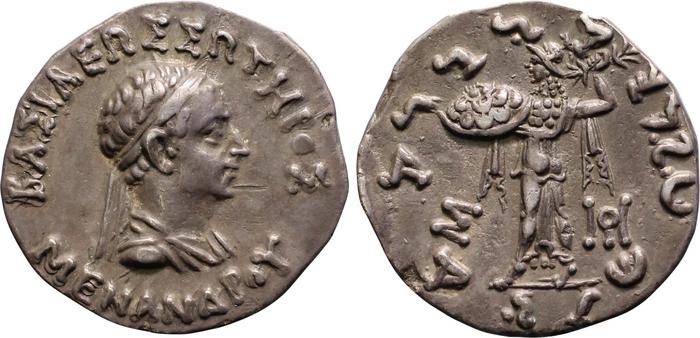Bactrian and Indo-Greek Coinage Menander I 10.1, bm