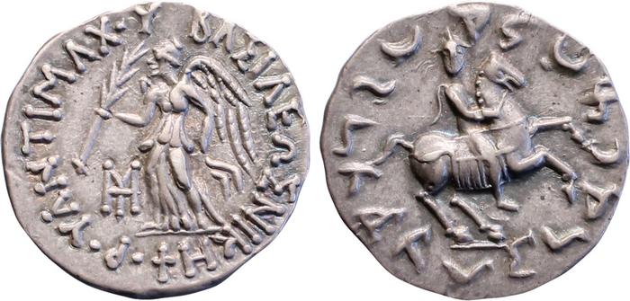 Bactrian and Indo-Greek Coinage Antimachus II 1.3, bm