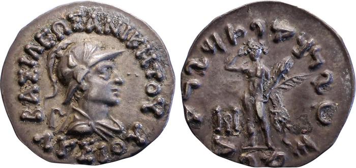 Bactrian and Indo-Greek Coinage Lysias 11.1, bm