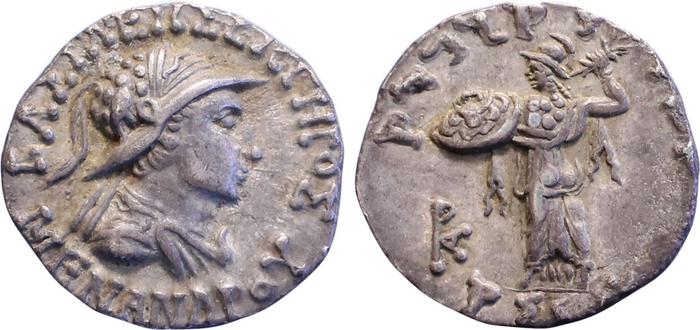 Bactrian and Indo-Greek Coinage Menander I 14.6, bm