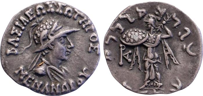 Bactrian and Indo-Greek Coinage Menander I 14.6, bm