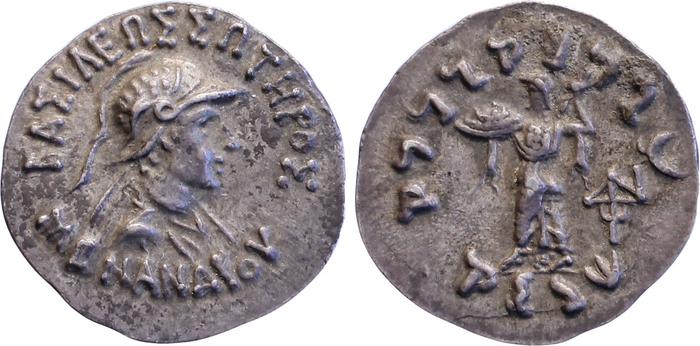 Bactrian and Indo-Greek Coinage Menander I 14.4, bm