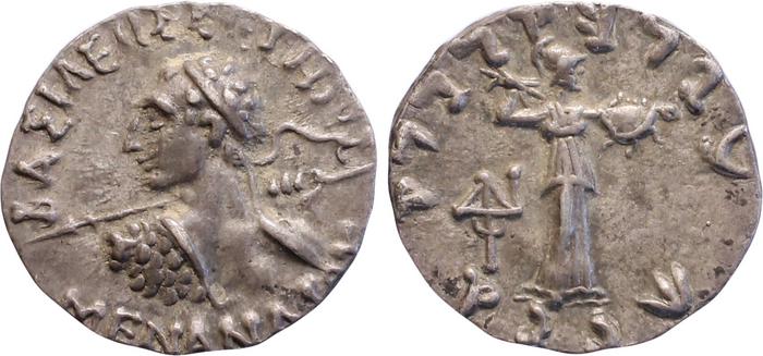 Bactrian and Indo-Greek Coinage Menander I 15.1, bm