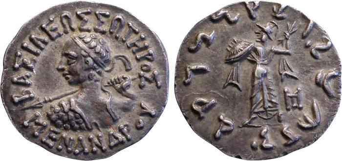 Bactrian and Indo-Greek Coinage Menander I 16.1, bm