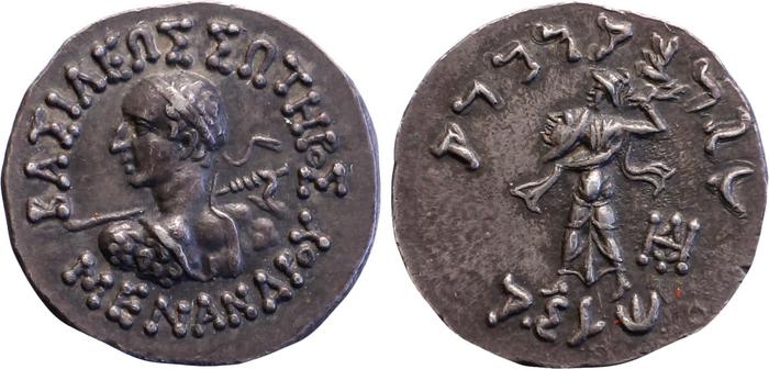 Bactrian and Indo-Greek Coinage Menander I 16.6, bm
