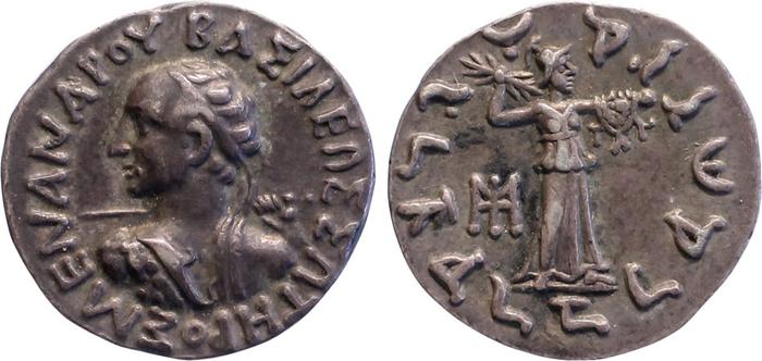 Bactrian and Indo-Greek Coinage Menander I 4.4, bm