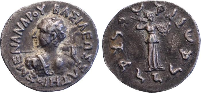 Bactrian and Indo-Greek Coinage Menander I 4.1, bm