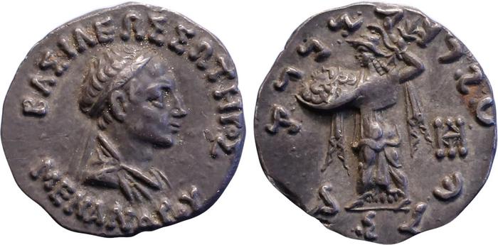 Bactrian and Indo-Greek Coinage Menander I 16.6, bm