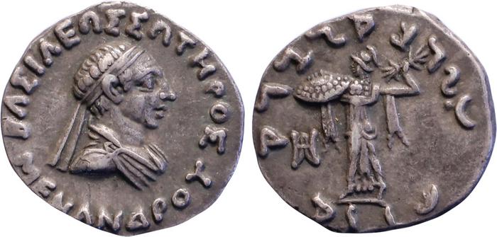Bactrian and Indo-Greek Coinage Menander I 13.19, bm