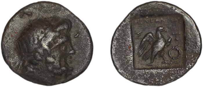 Stratoniceia Meadows 2002 Group 2 hemidrachm, реверс, bm