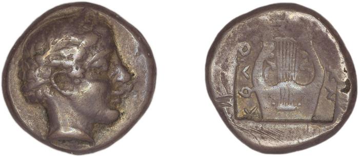 Colophon Milne 1941 Period II, drachms and obols, реверс, bm