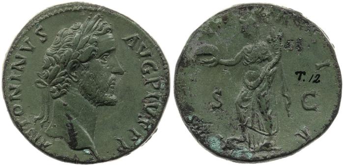 RIC III Antoninus Pius 590, реверс, bm