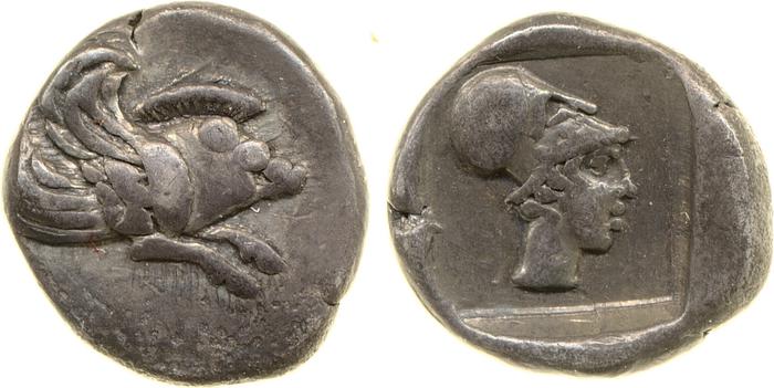 Clazomenae Dengate 1967 IQ Attic diobols, реверс, bm