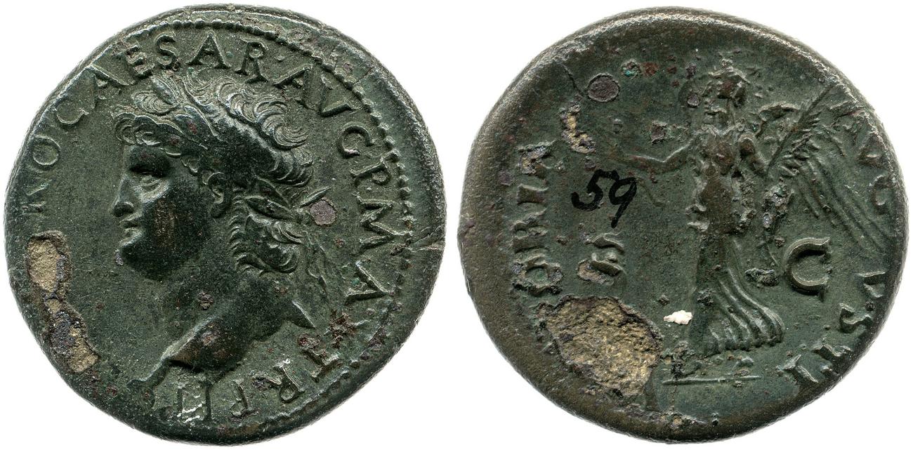 RIC I (second edition) Nero 523, аверс, bm