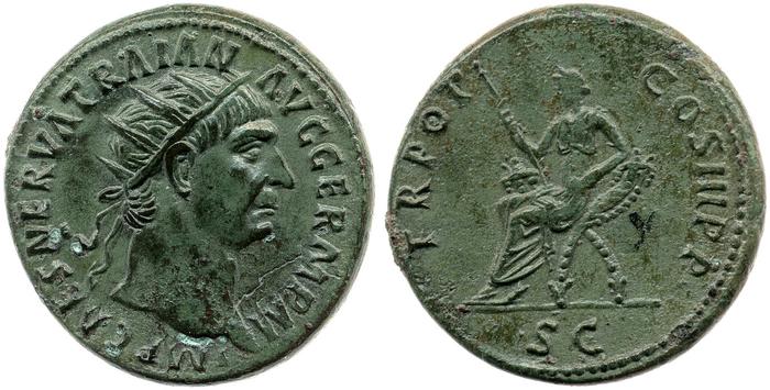 RIC II Trajan 411, реверс, bm