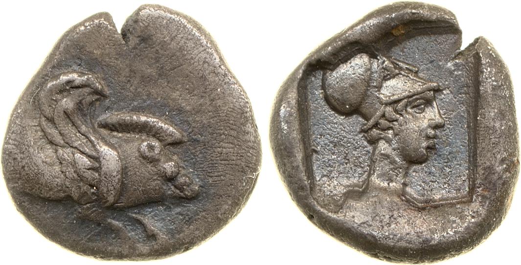 Clazomenae Dengate 1967 IQ Attic diobols, аверс, bm
