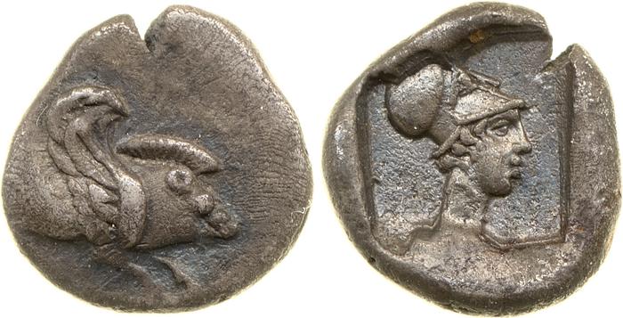 Clazomenae Dengate 1967 IQ Attic diobols, реверс, bm