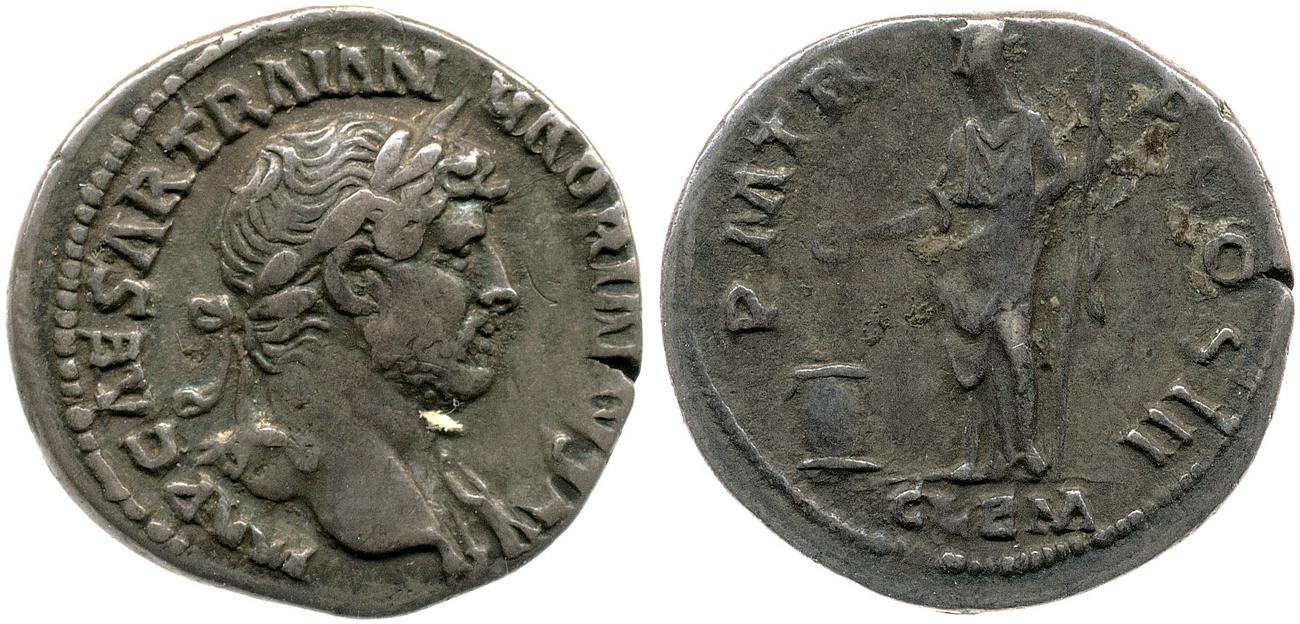RIC II, Part 3 (second edition) Hadrian 497, аверс, bm